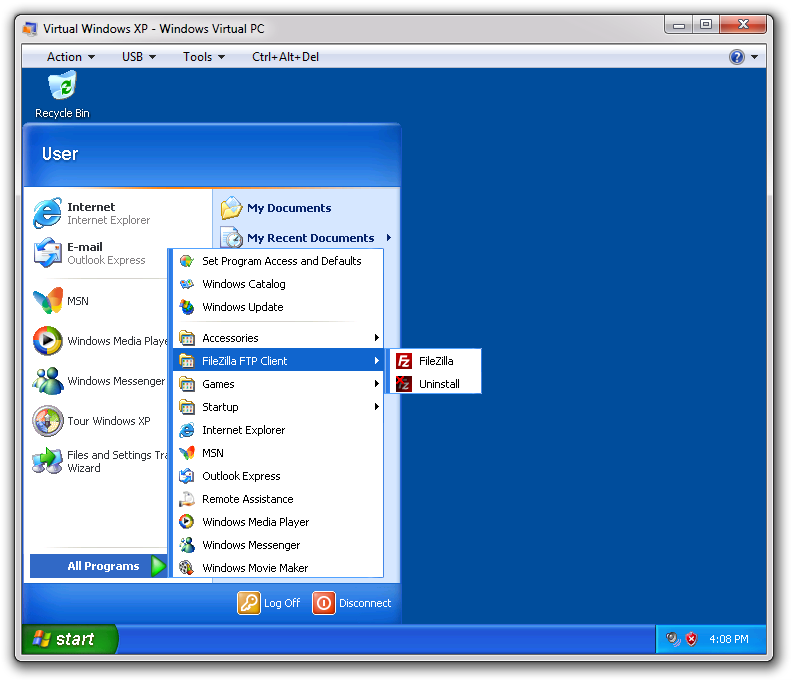 Windows 7 - Seamless Apps in Windows Virtual PC (Virtual XP) and